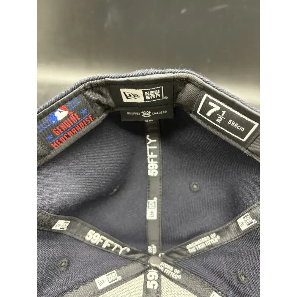 NEW YORK YANKEES MLB NEW ERA 5950 NAVY GRAY BRIM NYY UNDER BRIM FITTED HAT 7 1/2